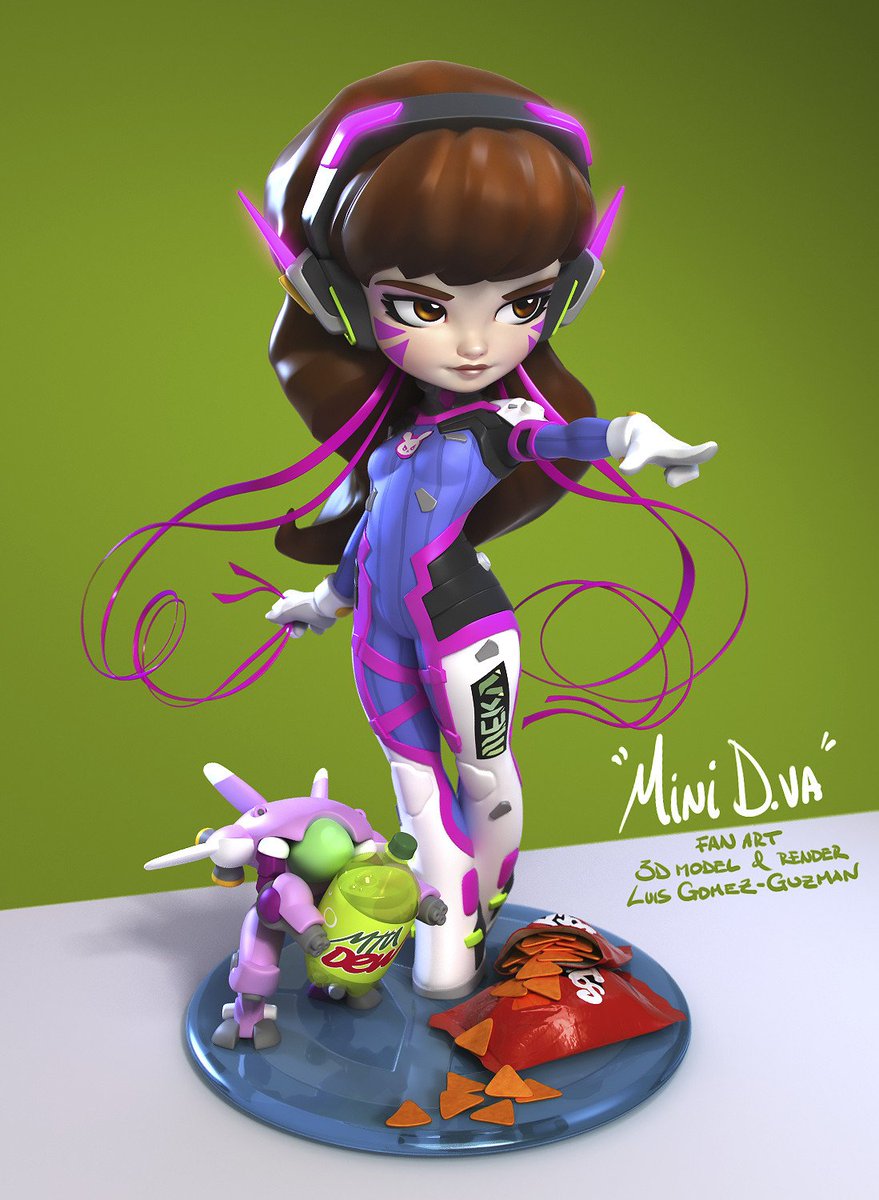 tutorials3d's tweet photo. Mini D.va by Luis Gomez-Guzman
https://t.co/Gmu0QdfhQn 
#3dtutorials #tutorials3d #3d #character #cg #overwatch @polycount https://t.co/RZwWeZG4wZ