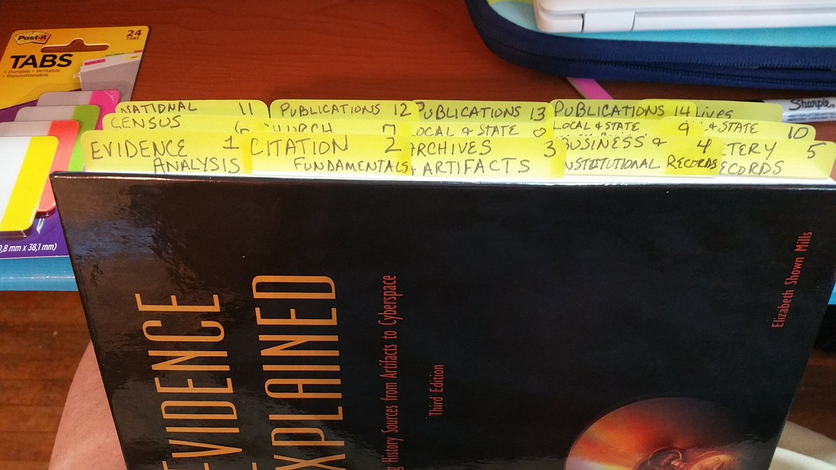 Genie_bugs's tweet photo. Chapter tabs made for my #evidenceexplained book by Elizabeth shown mills.... https://t.co/GCYhIXy3TZ