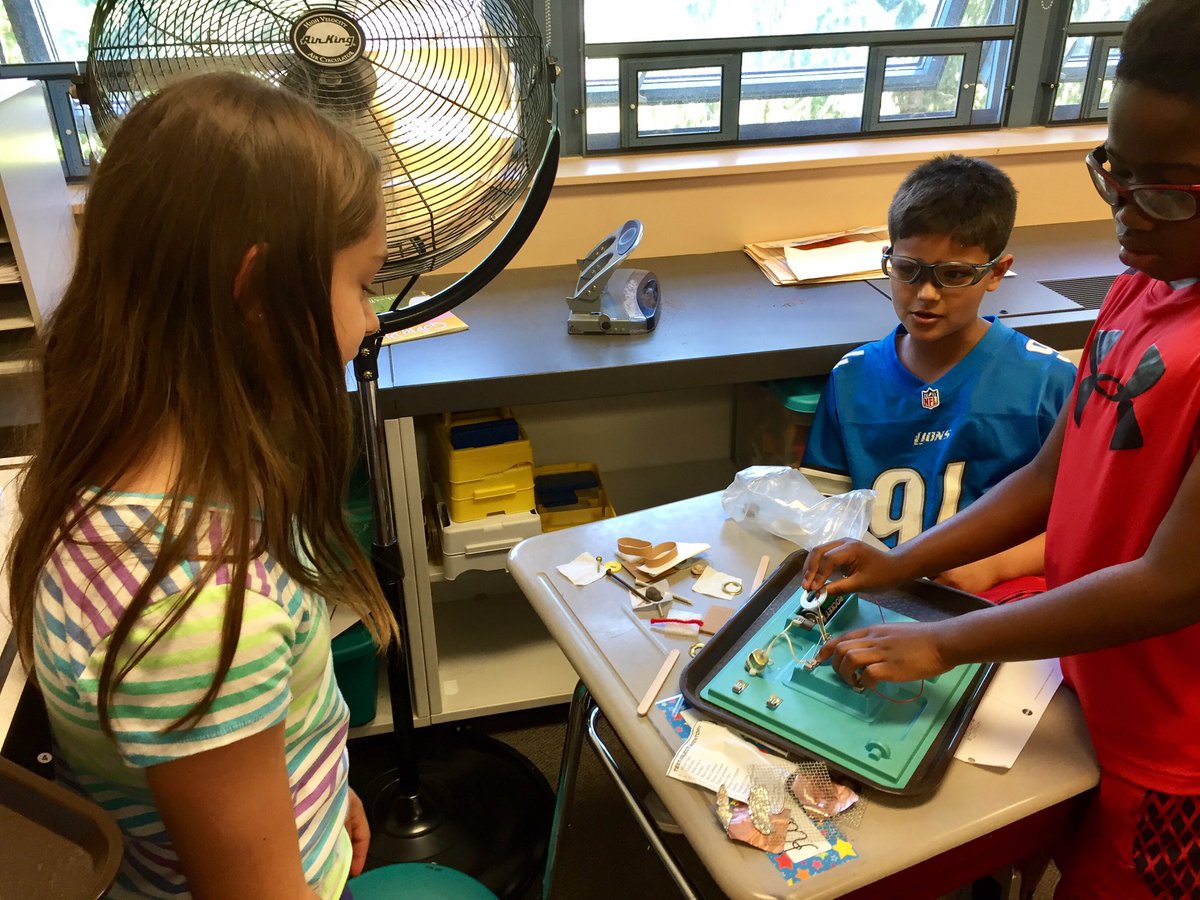 We built a circuit with a switch to power a fan. Then we tested materials to see if they were conductors. Science!#oakststories