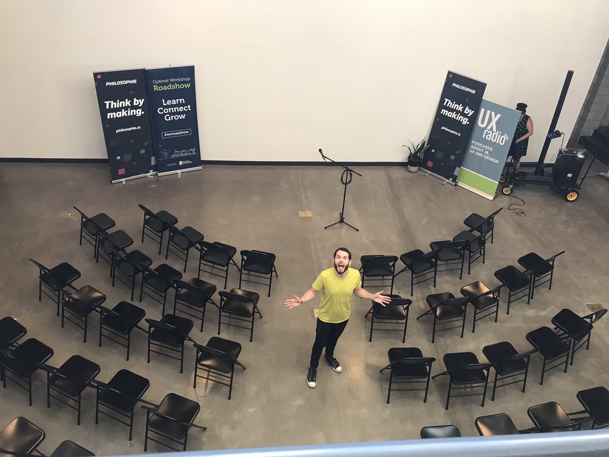 The scene is set for the final night of the west coast tour! <a href="/optimalworkshop/">Optimal Workshop</a> #owroadshow <a href="/gophilosophie/">Philosophie by InfoBeans</a>