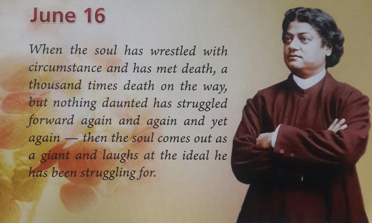 vkendra's tweet image. ... #wrestled with #circumstance... then d soul comes out as a #giant &amp;amp; #laughs at d #ideal he has been struggling for

--Swami #Vivekananda