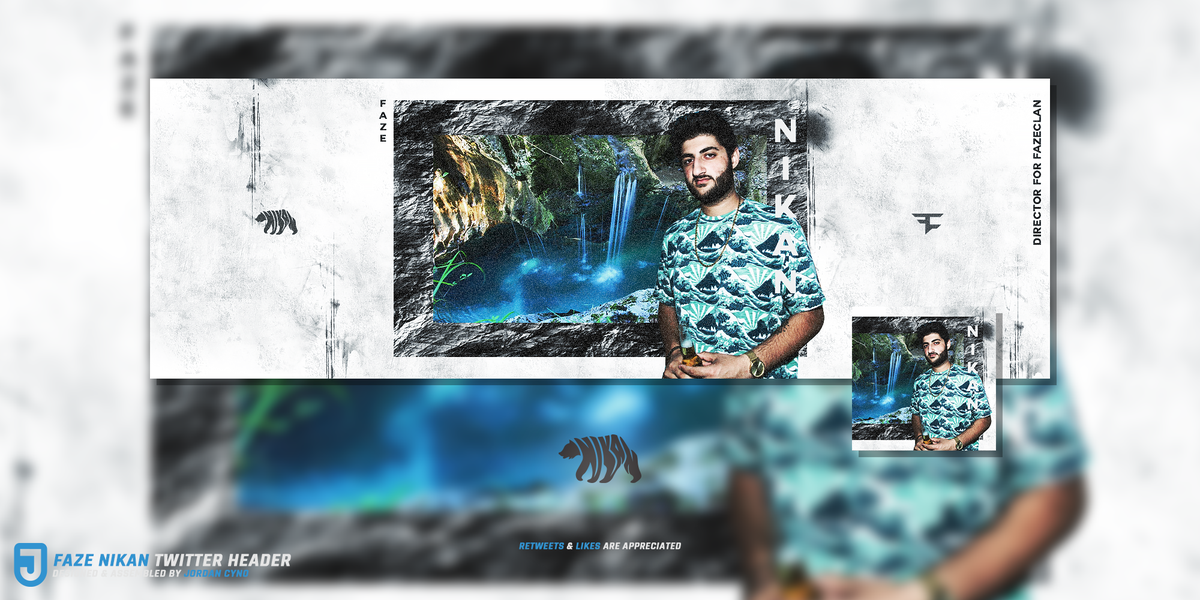 JordanCyno's tweet photo. HEADER: Fresh look for my homie @FaZeNikan congrats on all your success my brother. Retweets &amp; Likes appreciated! FEEDBACK WELCOME https://t.co/cxKuqZXrjK