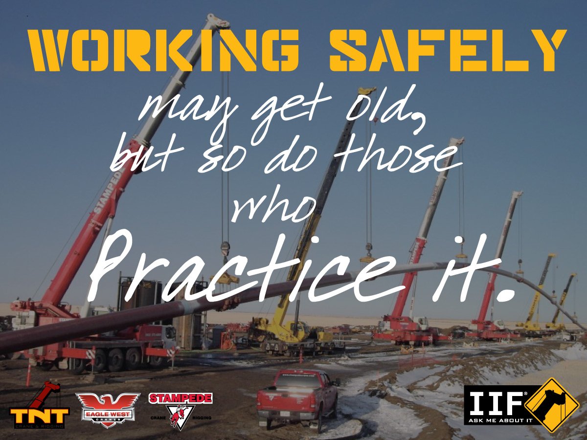 tntcranecanada's tweet photo. Working safely may get old, but so do those that practice it! #cranes #safetyfirst #tntcrane #craneservicesedmonton https://t.co/hjjvORqsqd https://t.co/4pfs73NiBd