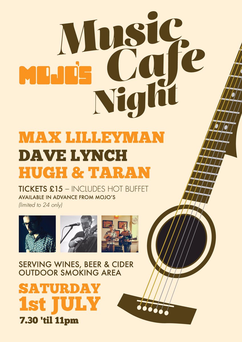 It's back! And it's going to be fabulous! Tickets available from Mojo's #music #food #nightout #musiccafenight #mojoscafe #1stofJuly #result