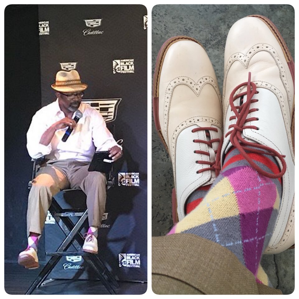 AlfredEdmondJr's tweet photo. A great #ShoeGame & #sockgame matter when you're sitting on a high chair in front of a live audience. #itsgoodtobeme #IChooseStyle #ABFF2017 https://t.co/KGhGtcEXwp