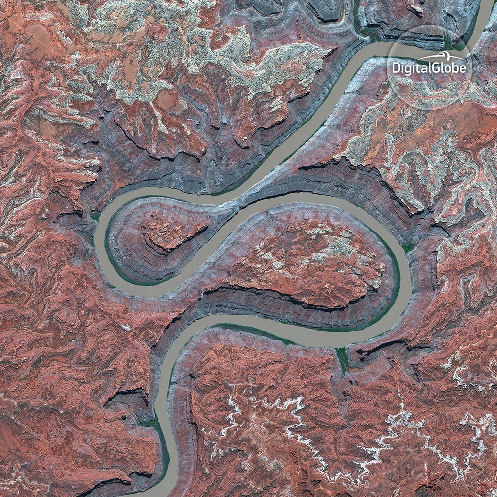 vantortech's tweet image. The beautiful East and West Loops of the Colorado River, taken by #WorldView2. #NaturePhotographyDay
