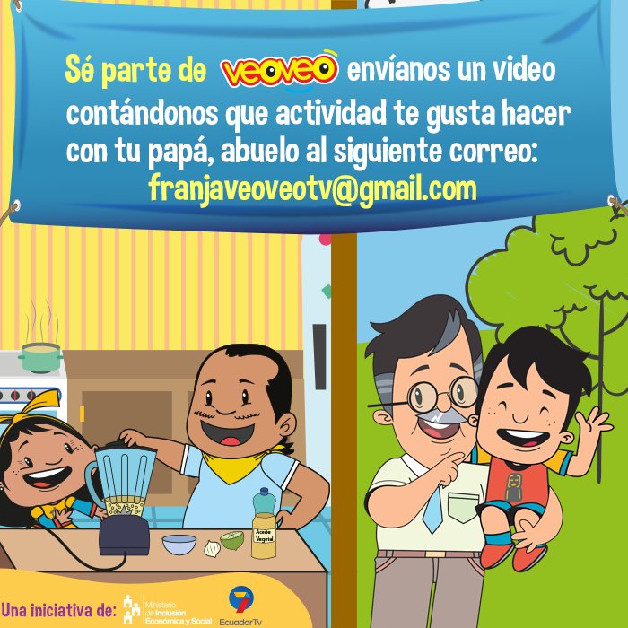 MundoVEOVEO's tweet photo. Envíanos tu video y será publicado este domingo 17 de junio, en nuestra franja infantil #VeoVeo por @EcuadorTV https://t.co/4hPlBzxZHd
