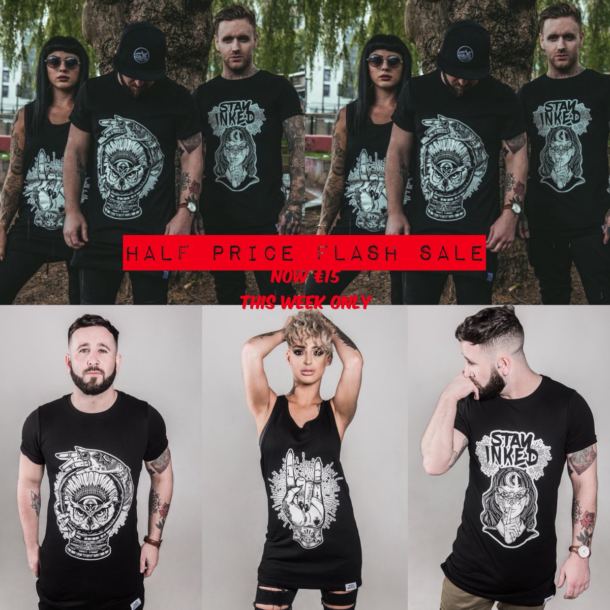 Inkedattire's tweet photo. Half price until Sunday at only £15 😮😮😮
Direct message us for all sales.
Payment via PayPal
Worldwide shipping 🌏 https://t.co/wSekpckn8K