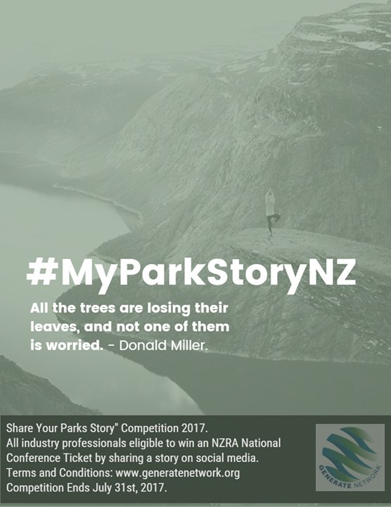 generatenetwork's tweet photo. #MyParkStoryNZ has launched! Share your story working in the industry and WIN a 2017 NZRA National Conference tick… https://t.co/oUwvlZ35ie https://t.co/sowdBhCwtt