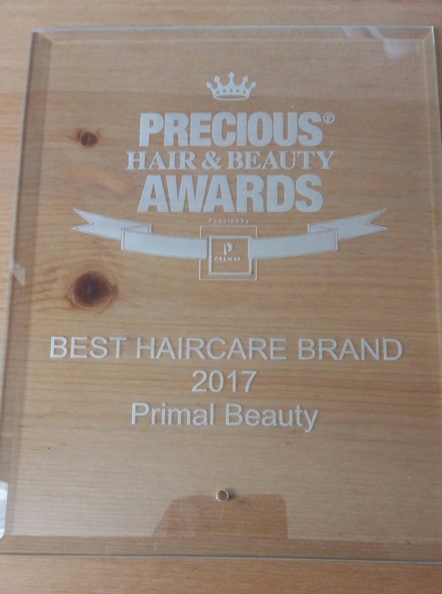 PRECIOUS_Awards's tweet photo. Congratulations @XsandysUk on Primal Beauty winning Best Haircare Brand at the PRECIOUS Hair & Beauty Awards #preciousHABA #WOC https://t.co/HJIcrtq1aH