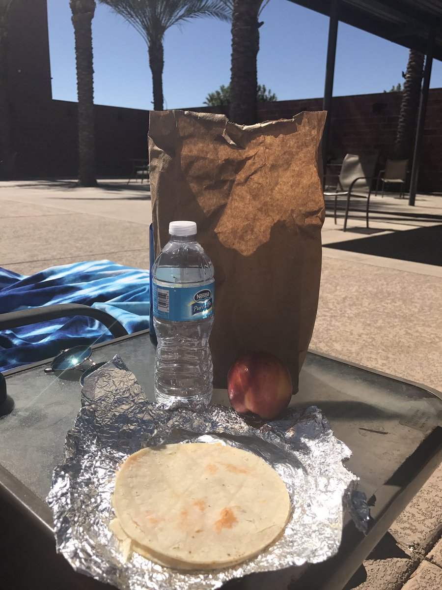 pettyfettuccine's tweet image. the best thing about living in az is being able to cook your quesadillas by the pool 🍽