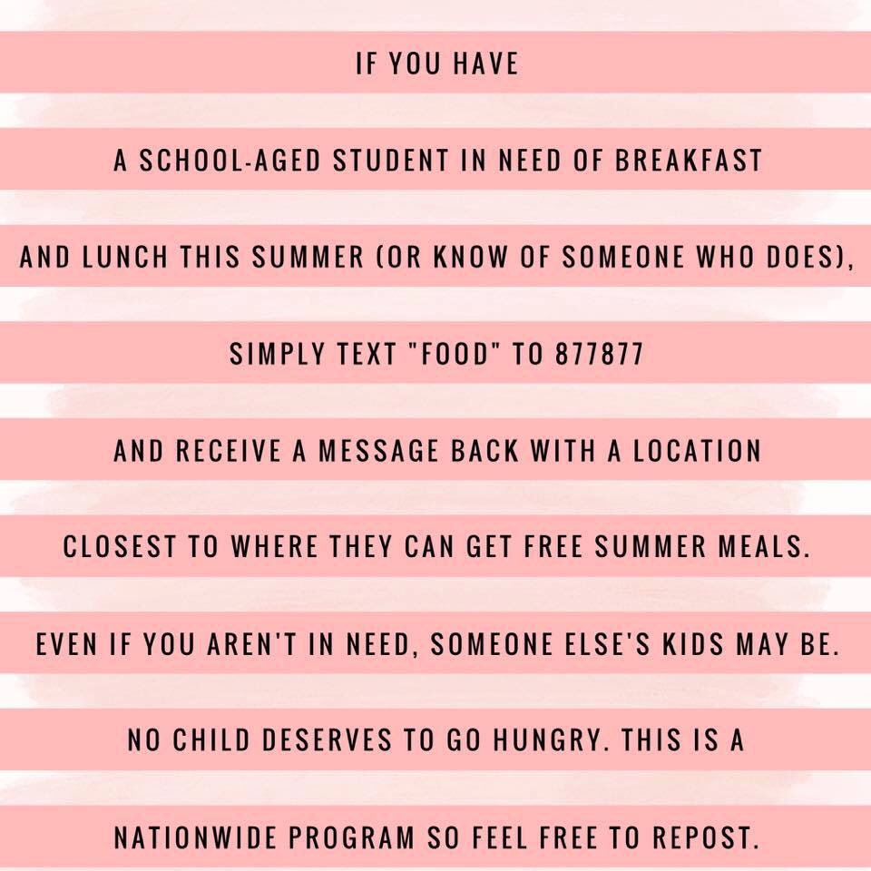 For anyone in the US in need of a little extra help. I will let you know if/when I find a similar resource internationally. #nochildhungry