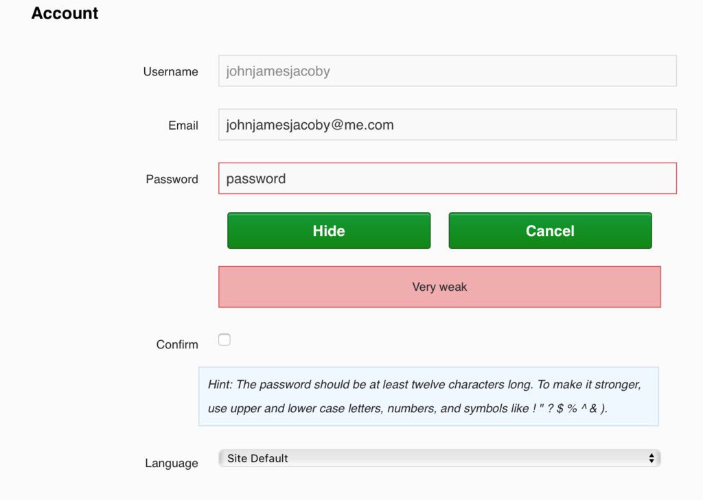 bbPress's tweet image. Coming soon in bbPress 2.6 - The new WordPress password generator UI for your forum user profiles! And, language picker!🐝