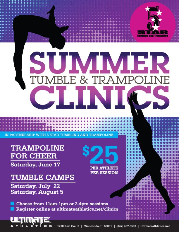 THIS SATURDAY! Learn from 5Star's international gymnastics program during our special clinic. $25/athlete. Enroll at ultimateathletics.net/clinics