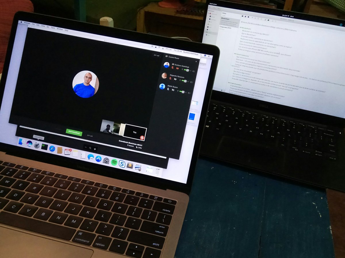Ya todo preparado para el #BCUY, en 15 minutos comenzamos a hablar de #blockchain y #SmartContracts
