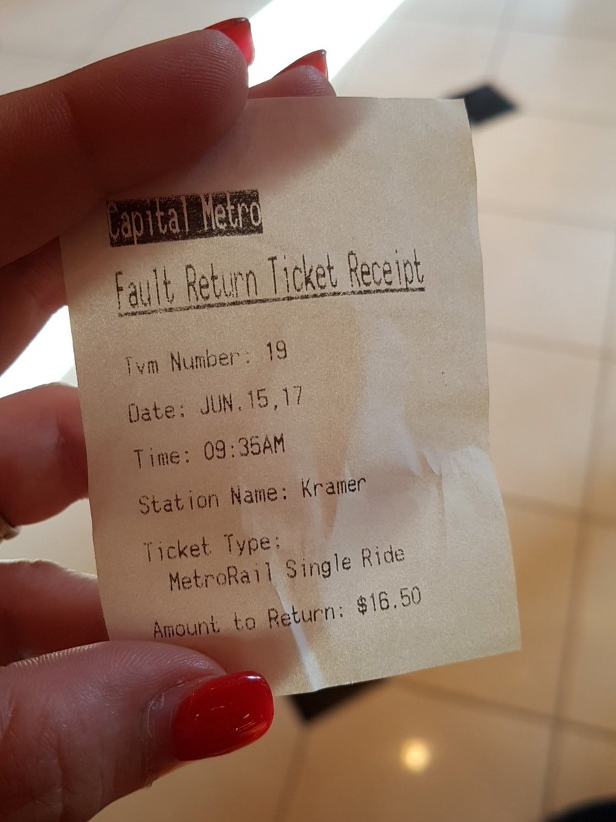 Avecia's tweet photo. Hi @CapMetroATX how do I redeem this? The machine at Kramer this morning took my $20 and gave me this as change. Any help appreciated! https://t.co/a8QJBOSfhT