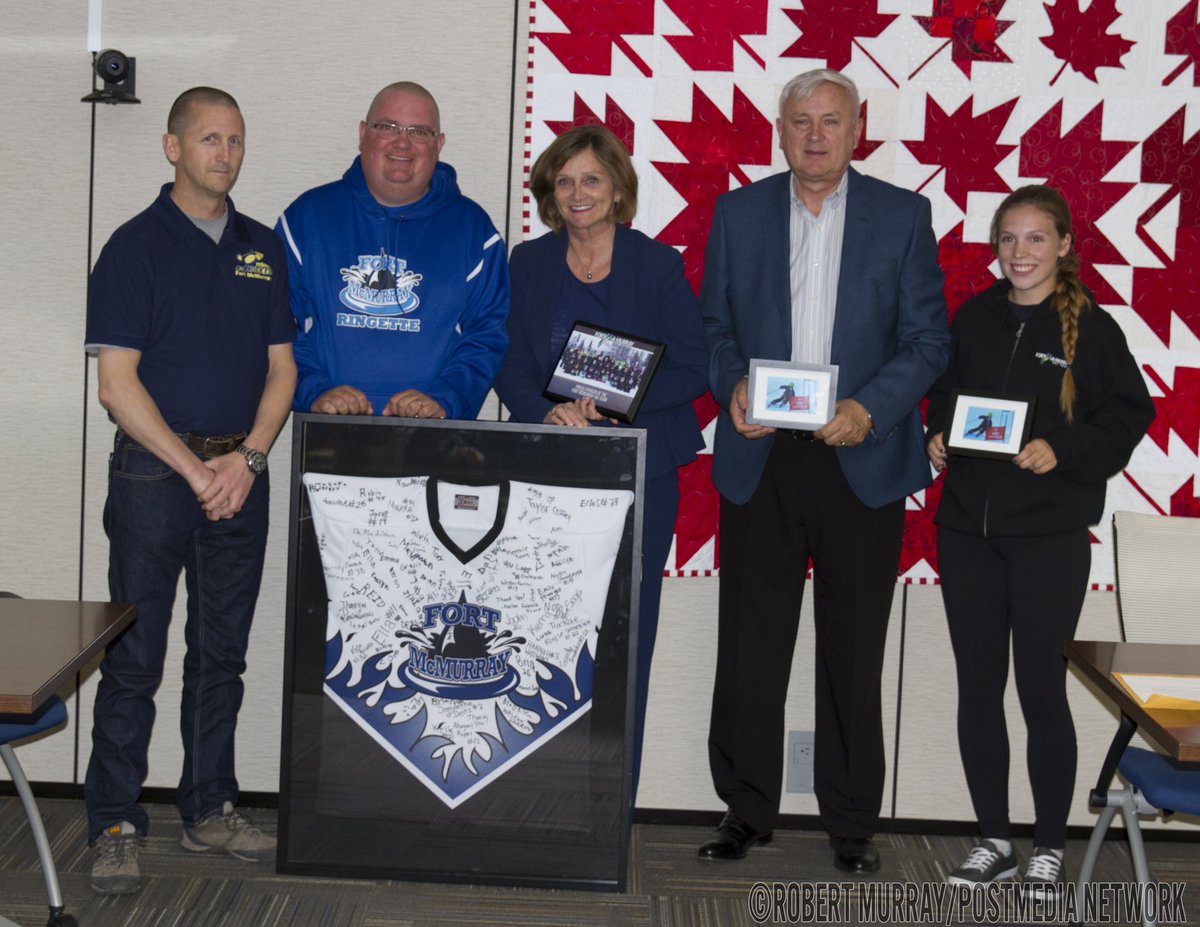 NovaCanuck's tweet photo. Local community sport groups meet with @CanadianTire Preisdent and Owner Raymond McDonald and VP/Partner Brenda McDonald. #ymm https://t.co/1XMaFP0GAH