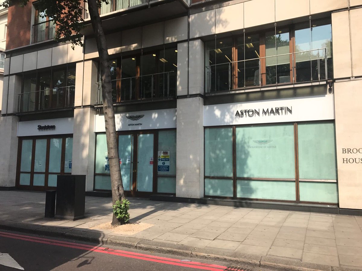 stratstoneuk's tweet photo. #AstonMartin of Mayfair is undergoing exciting refurbishment. Re-opening September 2017. Our second showroom next door is open as usual. https://t.co/yZsfmdkVRa