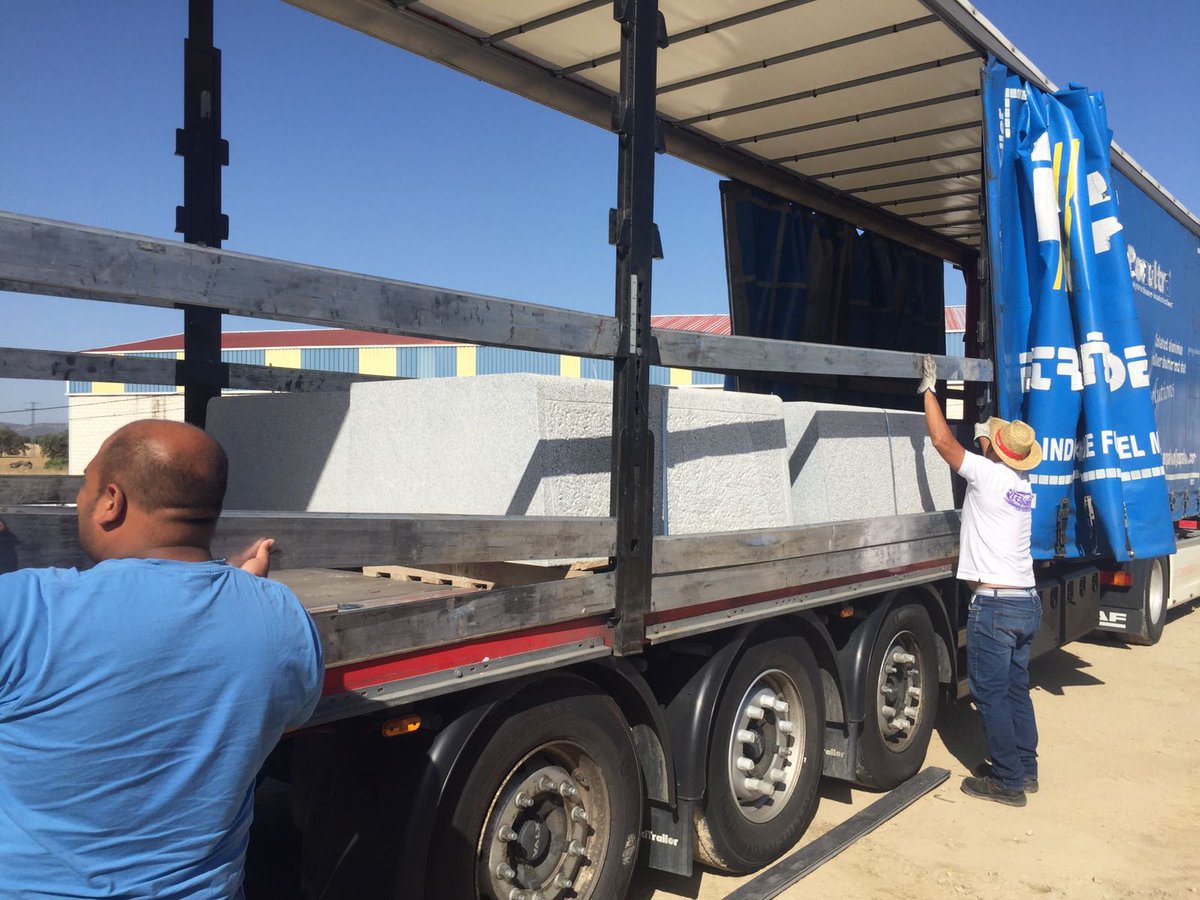KerryanneAustin's tweet photo. Another order being collected today in Spain for delivery to our customer in Sunderland #naturalstone #3loads #greygraniteblock #logistics https://t.co/whgfSy8SoG