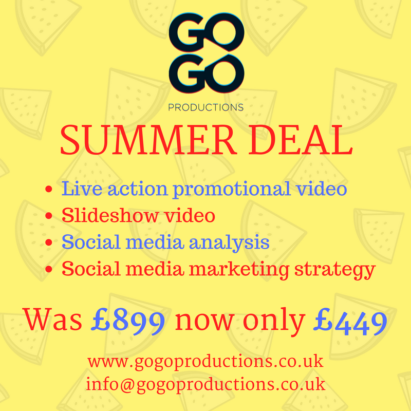 GoGoProduction1's tweet photo. Our new #Summer deal package is perfect for #start-ups or established #businesses! Get your #business #video #marketing strategy today! £449 https://t.co/8ttVvbcrUb