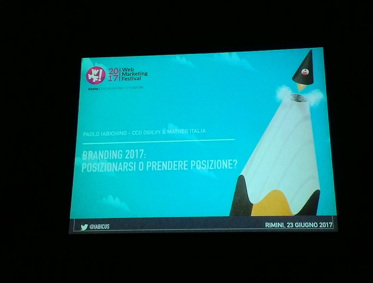 Tra poco in Sala Brand @Iabicus ci spiegherà come posizionarsi in un mercato guidato dal web #wmf17 #PopCornHome