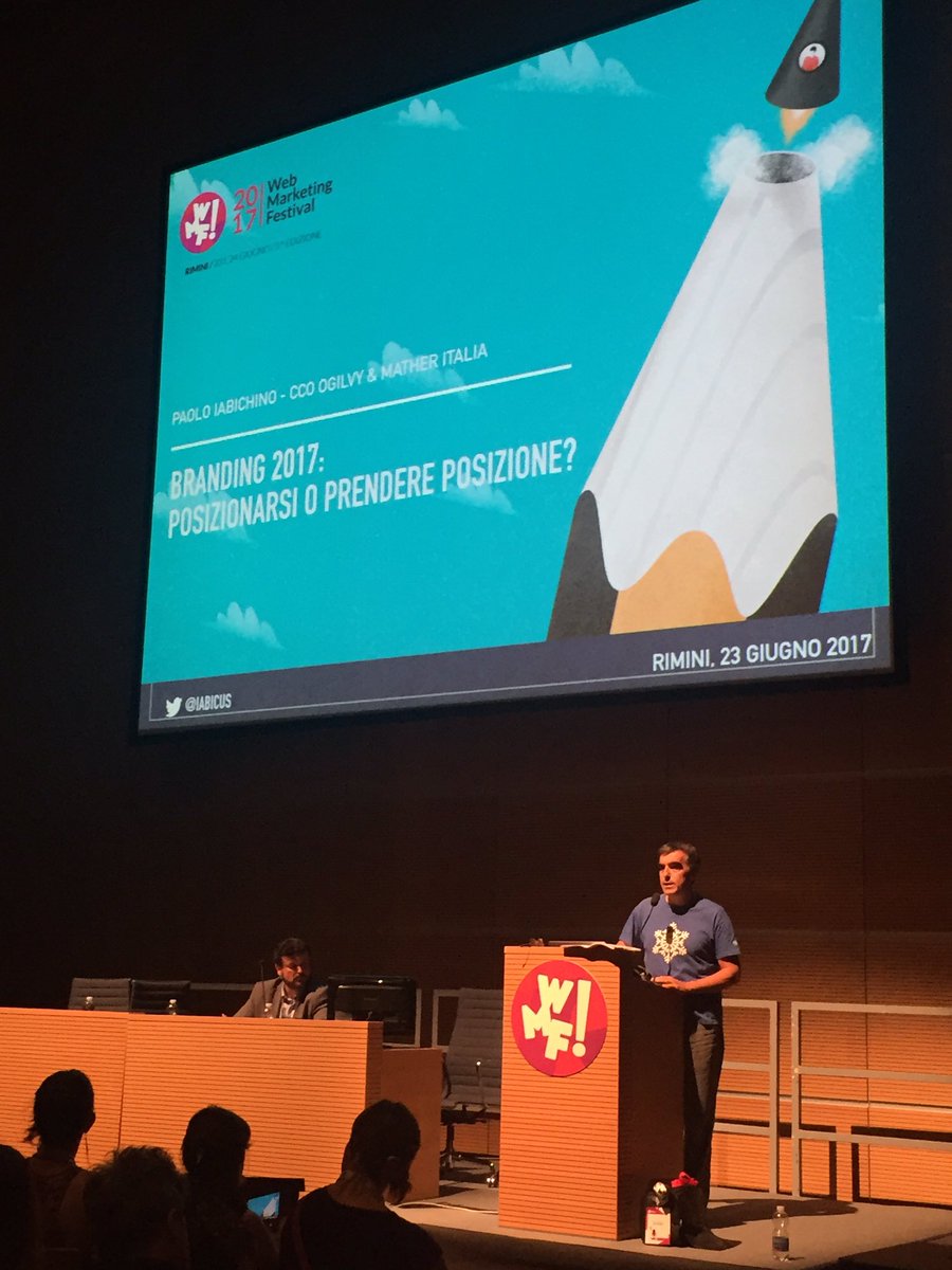 Si parla di Branding con @Iabicus!!! È un piacere ascoltare ancora una volta un suo intervento. #wmf17 @ilfestival