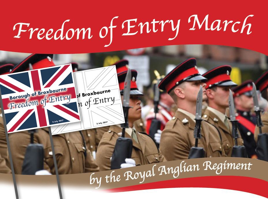 BroxbourneBC's tweet photo. DIY hand waving flags are now available for the #FreedomOfEntry March! For more info and downloadable deisign visit: https://t.co/4kG1xeIbLe https://t.co/DiPtk6vy4Y
