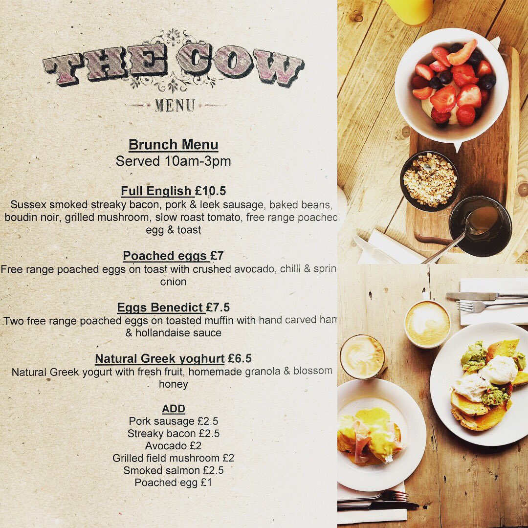 TheCowBrighton's tweet photo. It's Friday (yay!) Which means it's #brunch &amp; unlimited PROSECCO until 3pm! Join us for breakfast in the sun ☀️🥂 #Brightonfood @CoolBrighton https://t.co/U5vSwrjfsn