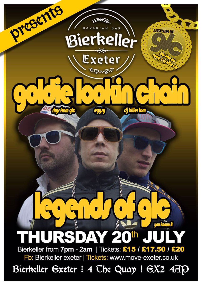 BierKeller Exeter (@bierkellerexe) on Twitter photo Guess who's coming to visit us... tickets available for <a href="/theGLC/">goldie lookin chain</a> now! ow.ly/ckOb30cPGOQ Guess who's coming to visit us... tickets available for <a href="/theGLC/">goldie lookin chain</a> now! ow.ly/ckOb30cPGOQ