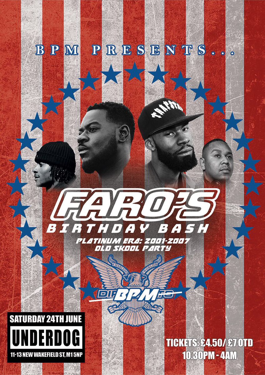 AeronDarka's tweet photo. The levels have been set very high and my bros bday party is due to be very turnt! We throw it back to 01-07 @Underdog_MCR tomorrow for Faro https://t.co/ILIBF7IdMd