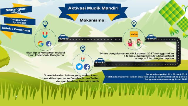 kumparan's tweet photo. Yuk, bagikan pengalaman mudikmu dengan @bankmandiri e-Money dan menangkan hadiahnya! #ReadersTask #MandiriMudik https://t.co/RfEuPVSmxC https://t.co/FLEhAeiefa