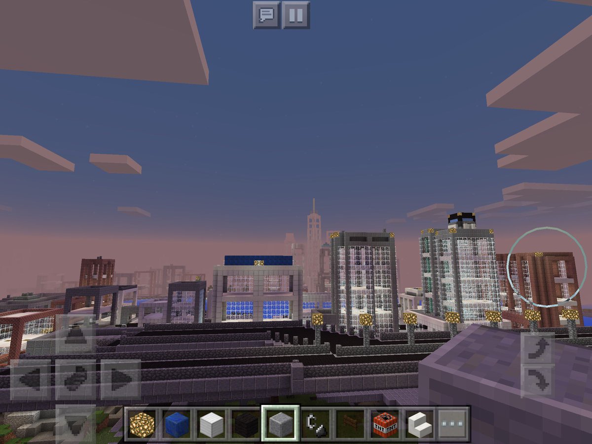 NYC_Minecraft's tweet photo. View from Jersey City with Lower Manhattan &amp; One World Trade Center in the distance #mcpe #nyc #Minecraft #views #lowermanhattan #sunset https://t.co/3AfsMv7Zsx