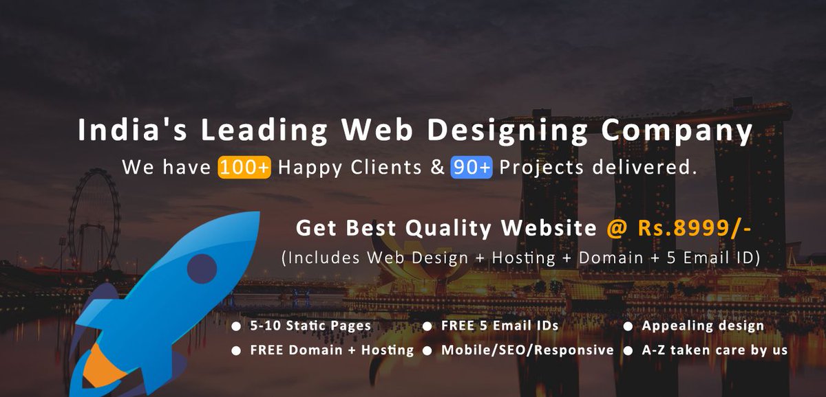 5ineWebSolution's tweet image. Get Best Quality Website @ ₹8,999/- (Including Web Design + Hosting + Domain + 5 Email Ids)
#5ines #webdesignoffers #webdevelopment