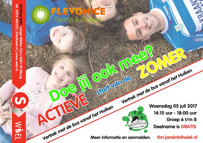 Gratis sportieve middag bij <a href="/Flevonice/">Flevonice</a> voor kinderen uit groep 6 t/m 8 (niet 6 t/m 8 jaar). Aanmelden via tim.jansink@wiel.nl