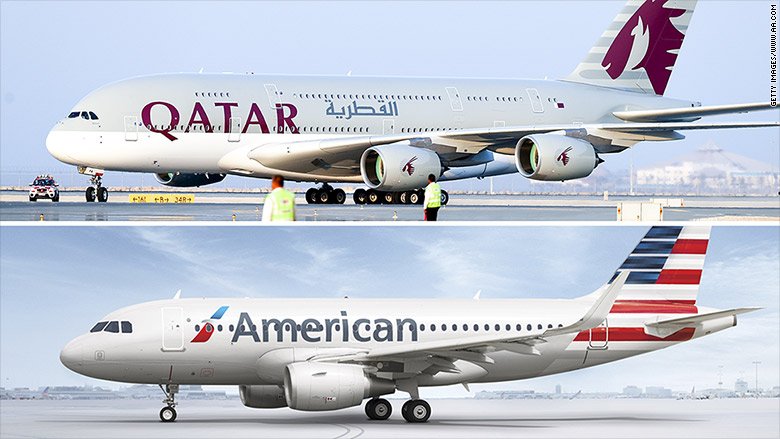 CNN's tweet image. Qatar Airways wants to buy a big chunk of American Airlines cnn.it/2sw0EL5