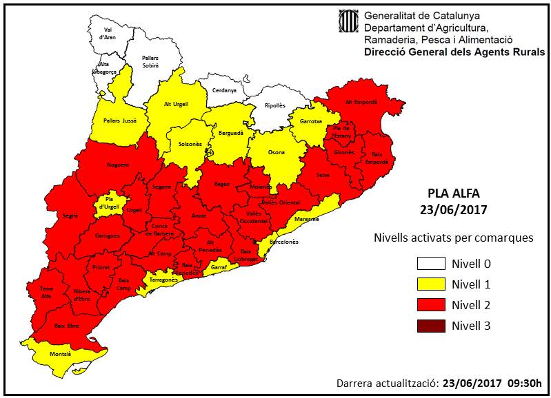 agentsruralscat's tweet photo. Mapa de Pla Alfa per avui dia 23/06/2017 https://t.co/BhpfE92YOo