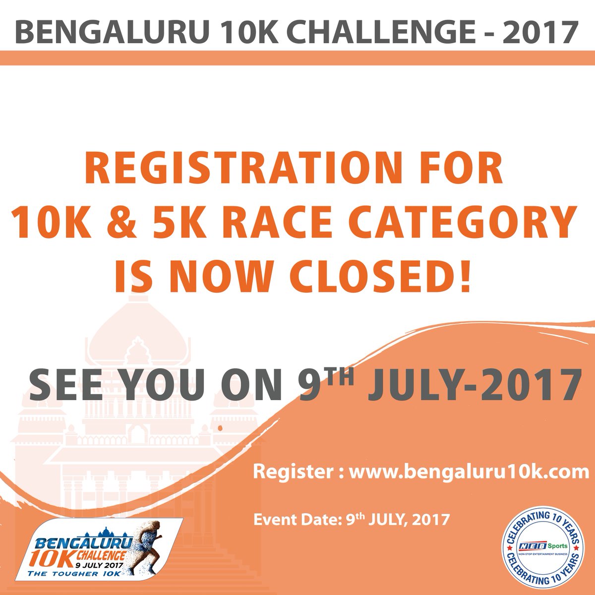 See You On 9th July 2017

#Bengaluru10KChallenge
#ChallengeYourself