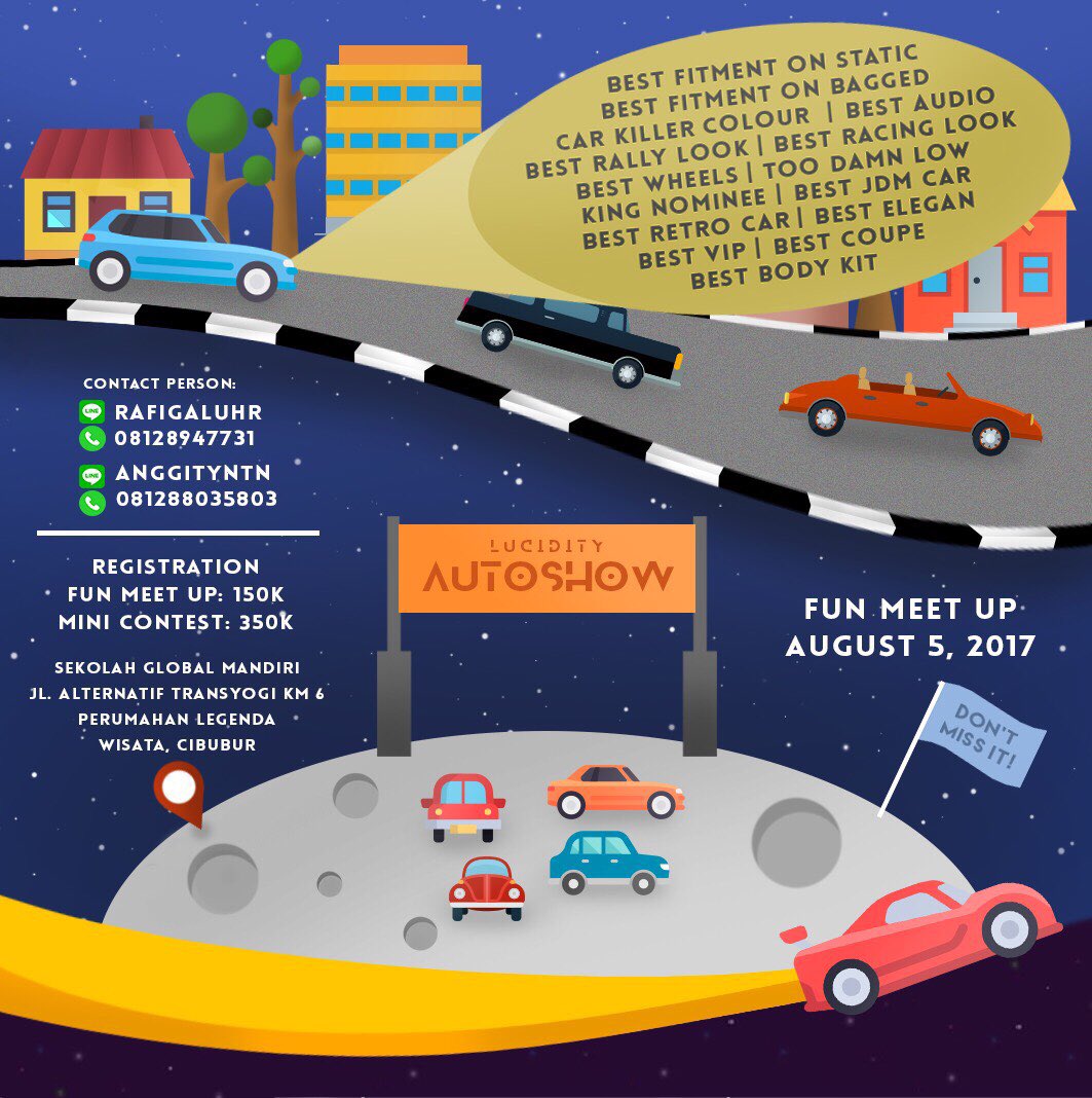 Global mandiri school present,
LUCIDITY Global mandiri school present,
LUCIDITY AUTOSHOW Fun meet up and Mini contest