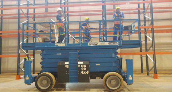 _AccessSolution's tweet photo. We @#$!%+ love seeing the #Goscorblue on-sites across SA! Here we are getting #APCstorage really high at a #Caterpillar Warehouse. #Goscor https://t.co/guZbZrjB51