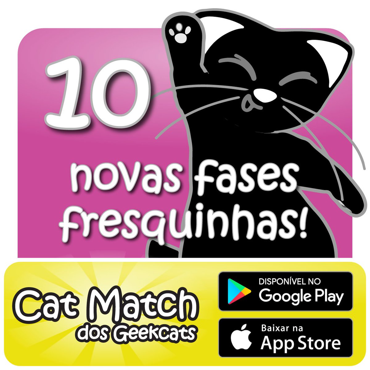 GeekCats's tweet photo. Saiu mais uma atualização do CatMatch!
Atualize o seu!
Android: https://t.co/gTznkvr4UJ
IOS: https://t.co/LXtkwyuska
#catmatch #geekcats https://t.co/lu3Ifpj5xN