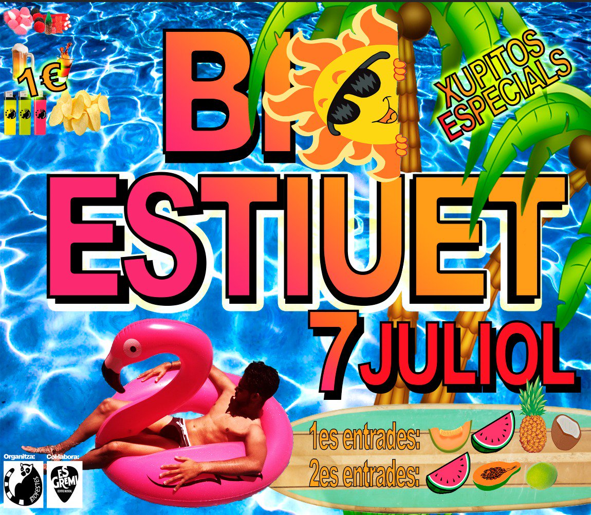 Biofestes's tweet image. Tens ganes d'estiuet i platja pero tens recuperacions? No passis pena, dia 7 celebram Bioestiuet i sa fi d'examens! Encara pots reservar