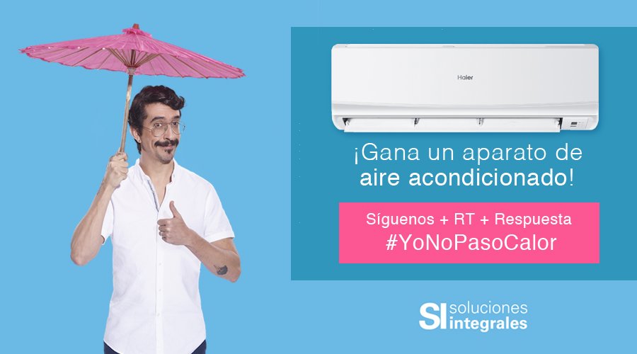 EndesaClientes's tweet photo. ¡Gana un aparato de #AireAcondicionado @Haieriberica! ❄️

Síguenos + RT + dinos tu truco para no pasar calor en verano con #YoNoPasoCalor. 👍 https://t.co/nVHrVyGNzI