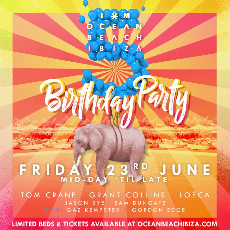 Join the party today &amp; celebrate @OceanBeachIbiza 5th Birthday!🎈🎉 See <a href="/djtomcrane/">Tom Crane</a> <a href="/DJGrantCollins/">Grant Collins</a> @dj_loeca &amp; more! #Ibiza