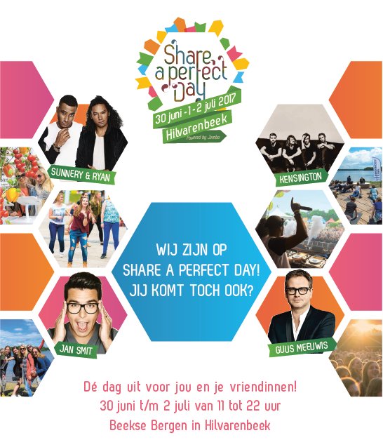 Wij staan op Share a perfect day! Proef bij ons een lekker gerecht of stel je eigen kruidenmix samen! Je vindt ons in The City!