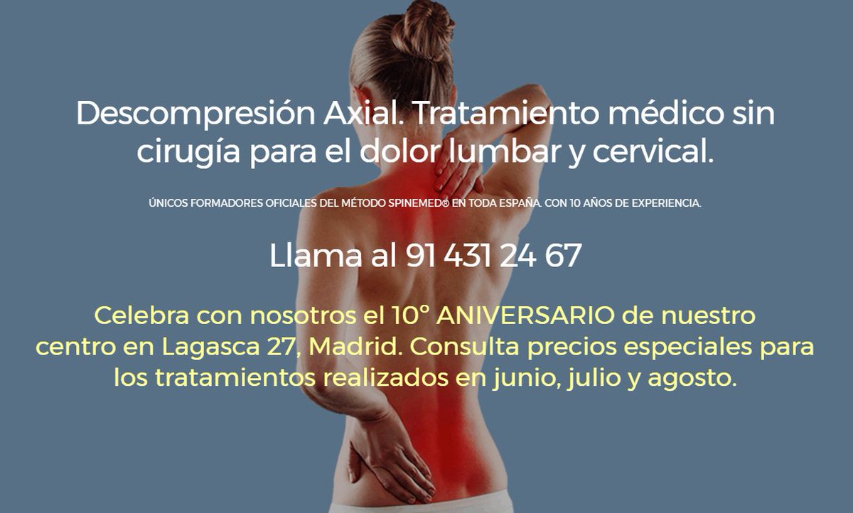 centrodax's tweet photo. La #hernia discal es la causa más común de #dolor lumbar. Los síntomas suelen ser #lumbalgia y #ciática. En CentroDAX tenemos la solución. https://t.co/x4j8wAwulQ