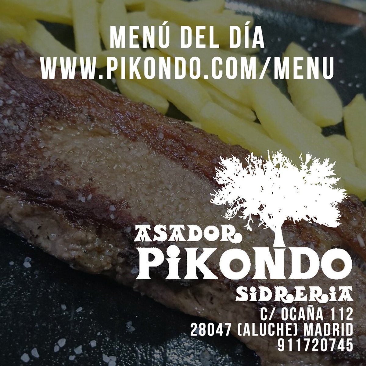 sidreriapikondo's tweet photo. Échale un vistazo a nuestro #menudecalidad para el día de hoy en https://t.co/lB33LnhAxR
#sidreriapikondo #Aluche #Madrid #restaurante https://t.co/jdhuIl0MCt