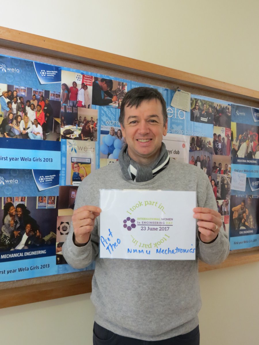 NMMU_IE's tweet photo. Our @NMMU4U staff at the School of Engineering joining in the celebrations #INWED17 #menasallies @INWED1919 @NMMU_IE https://t.co/DLCbXeHqUR