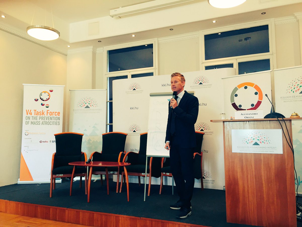 FrancescaCoco22's tweet photo. Prof.Orsini, Director of @UniLUISS Observatory on Intl. Security, on #radicalization processes @BudapestCentre @V4TaskForce Report launch https://t.co/XZ9xilMkha