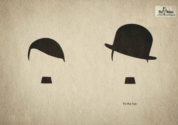 MaruCreativity's tweet photo. Hat retailer Hut Weber demonstrates the difference a hat can make. #advertising #imagine #marucreativity https://t.co/N2G0G7Pel9