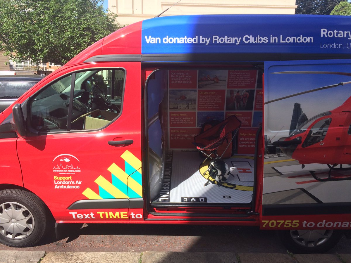 LDNairamb's tweet photo. Receiving the keys from @RotaryInLondon today for the #Helivan - an amazing way to educate communities+schools about our life saving service https://t.co/IZgmzCnOs9